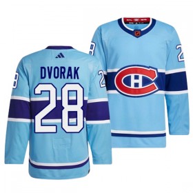 Montreal Canadiens Christian Dvorak 28 Adidas 2022-23 Reverse Retro 2.0 Blau Trikot Authentic - Herren